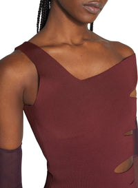 BURGUNDY // burgundy bandage knit dress