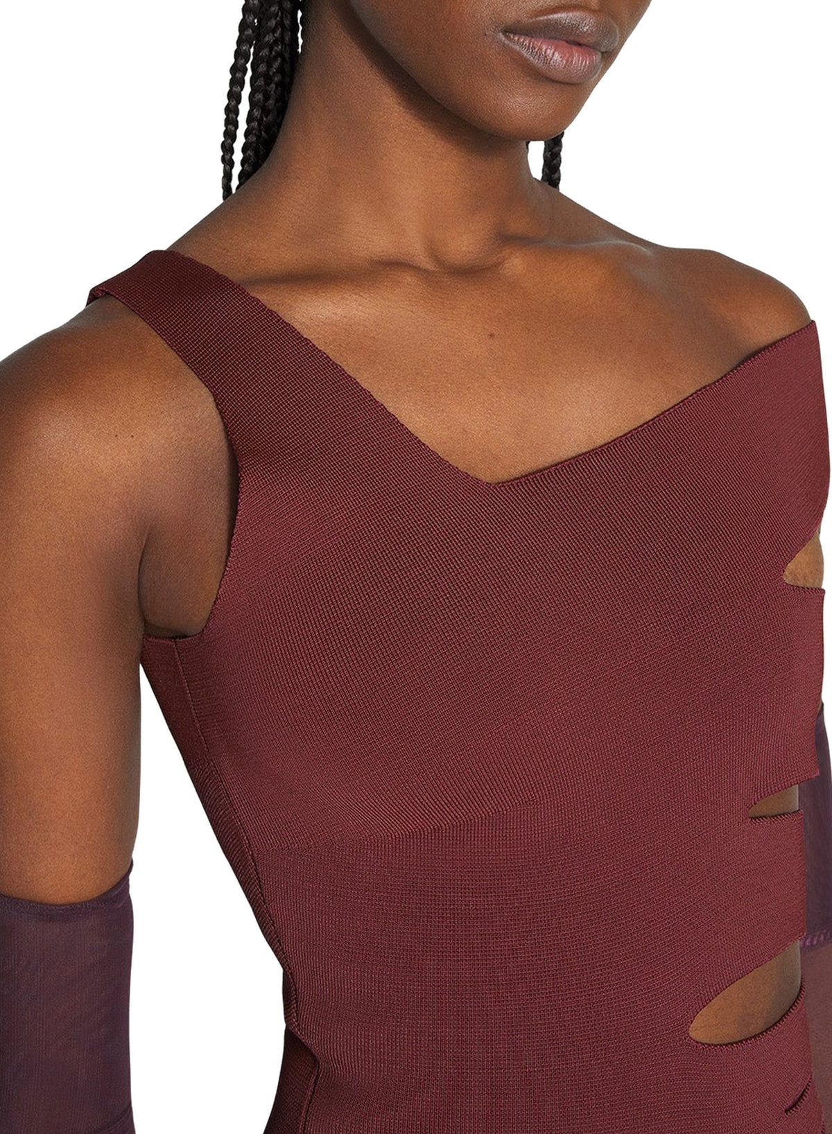 BURGUNDY // burgundy bandage knit dress