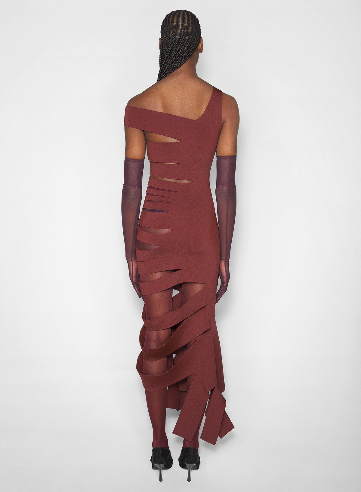 BURGUNDY // burgundy bandage knit dress