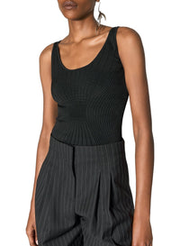 BLACK // black sculpting knit tank top