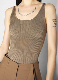 Débardeur en maille sculptante - Dark Beige