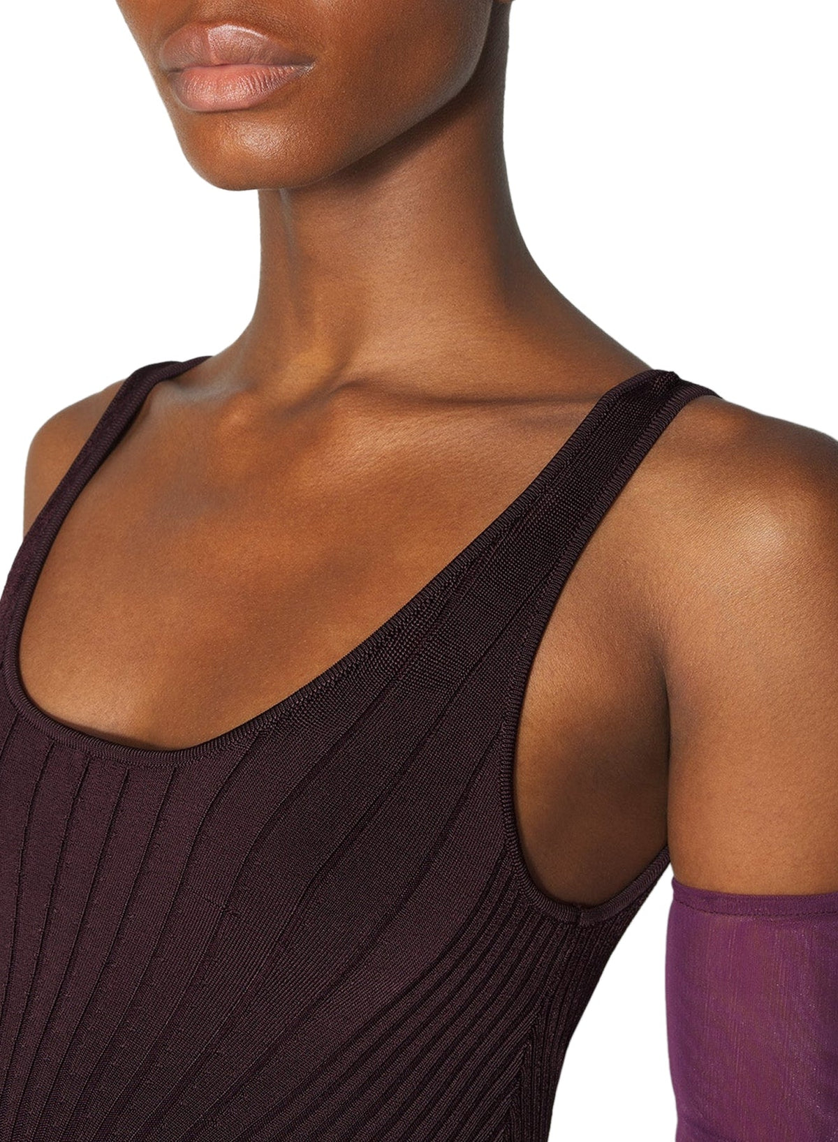 DARK BURGUNDY // burgundy sculpting knit tank top