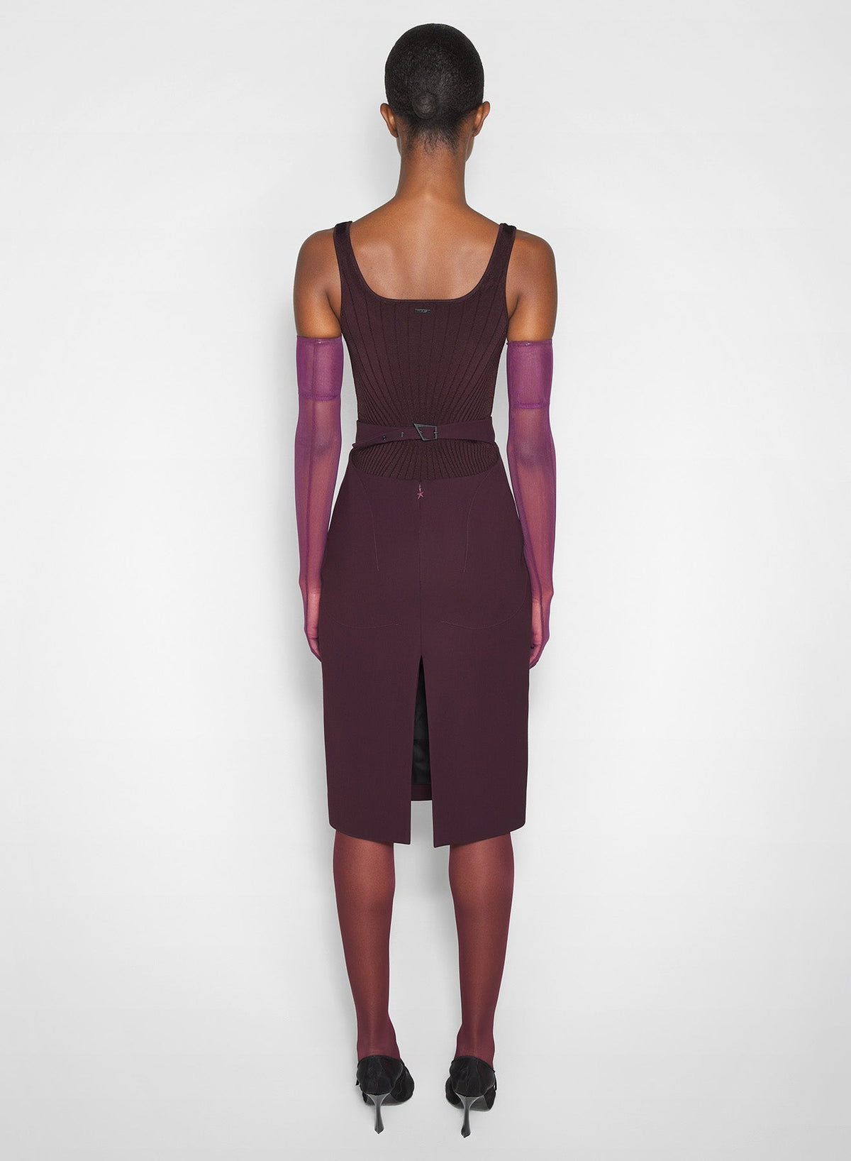DARK BURGUNDY // burgundy sculpting knit tank top
