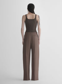 MOCHA // brown sculpting knit tank top