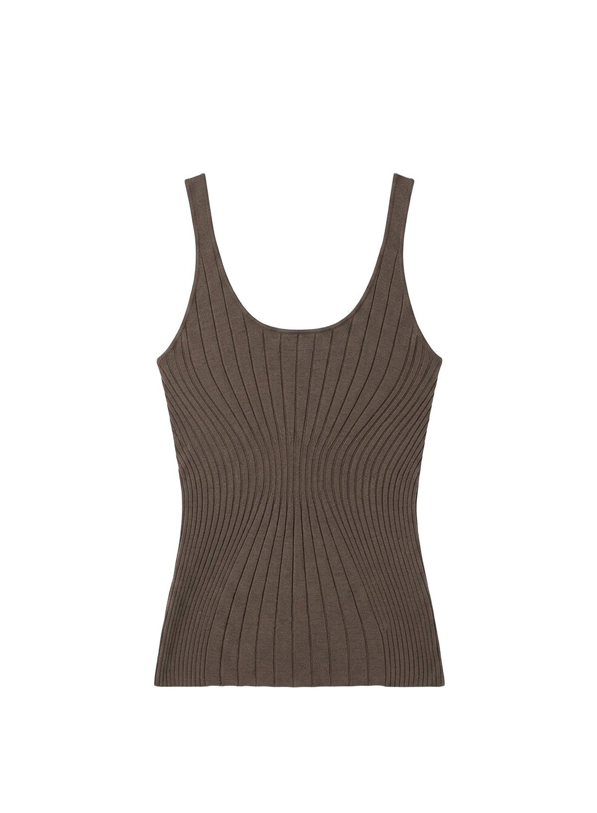 MOCHA // brown sculpting knit tank top