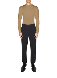 DARK BEIGE // beige boning detail knit top