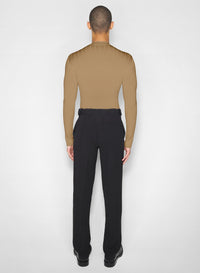 DARK BEIGE // beige boning detail knit top