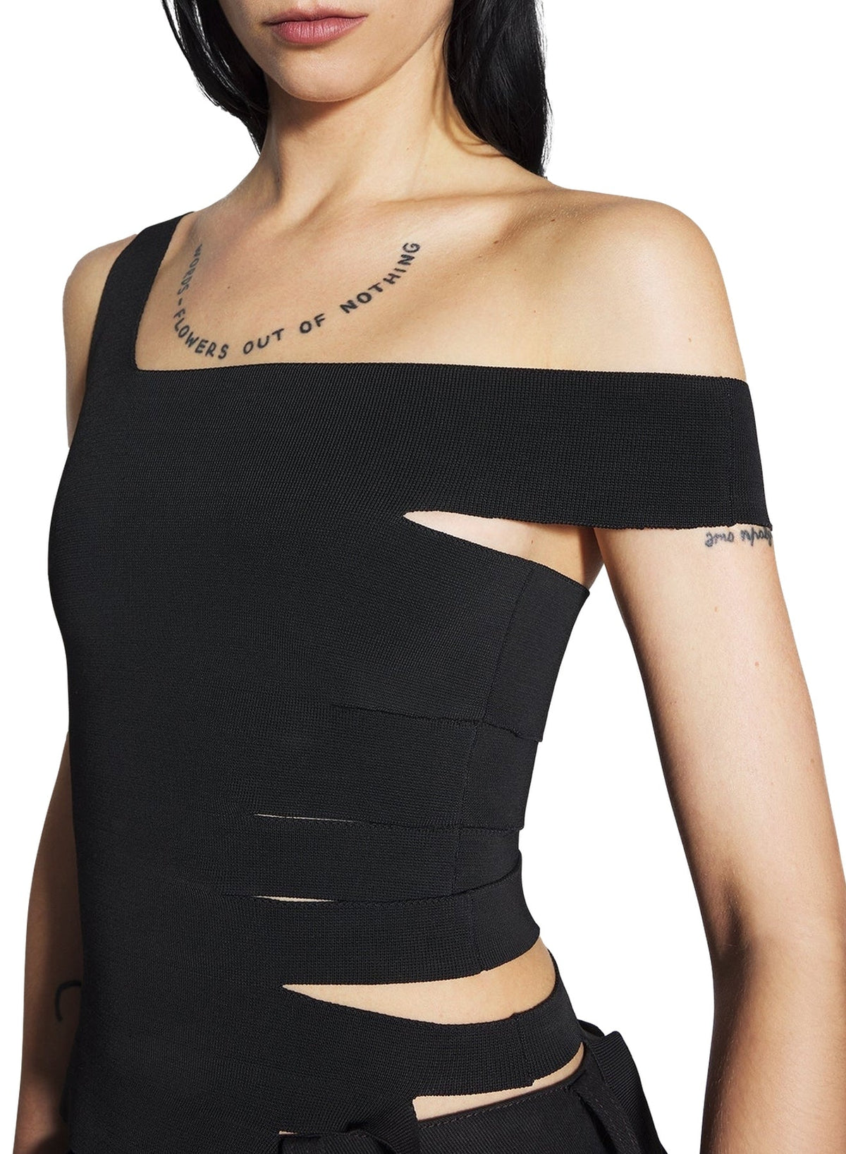 BLACK // burgundy bandage knit top