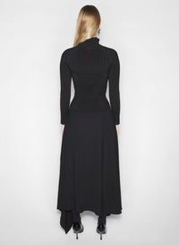 BLACK // black hook-and-eye ribbed top