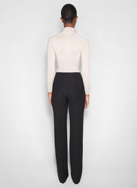 CEMENT // grey hook-and-eye ribbed top
