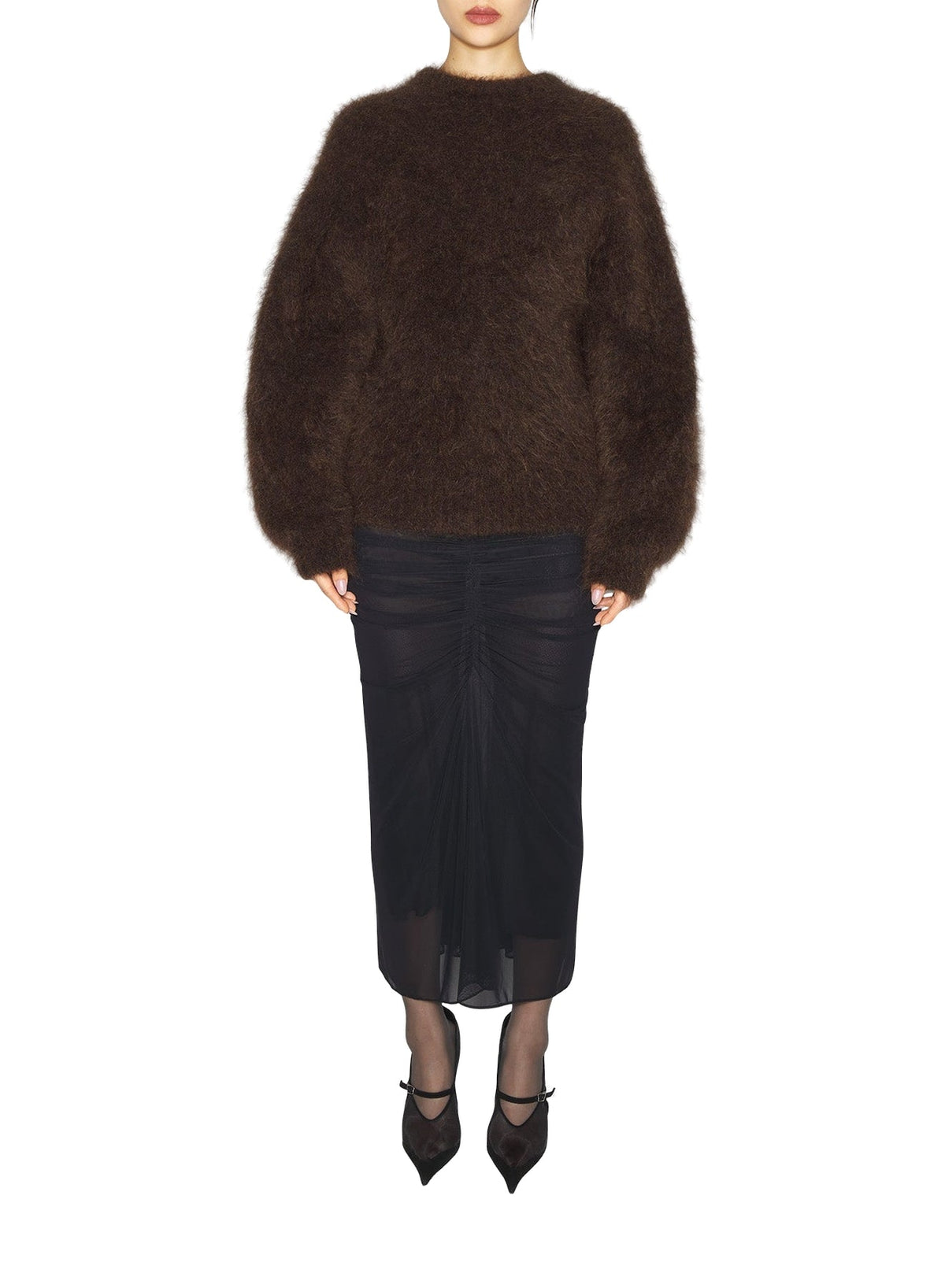 CHOCOLATE // brown mohair sweater