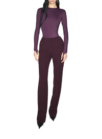 DARK RAISIN // burgundy shoulder logo bodysuit