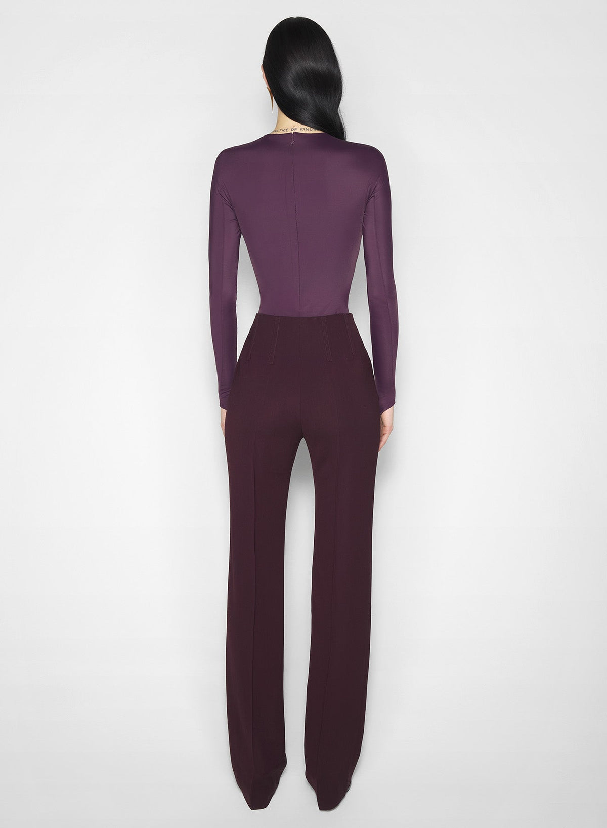 DARK RAISIN // burgundy shoulder logo bodysuit