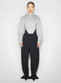 Body à capuche en polaire - Grey Melange & Black