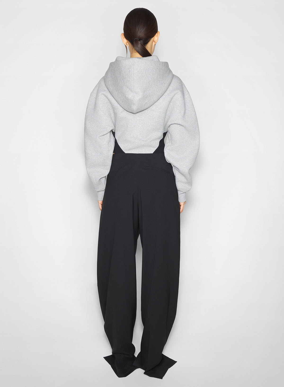 Body à capuche en polaire - Grey Melange & Black