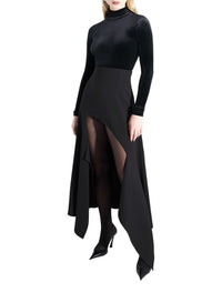 BLACK // black open-back velvet bodysuit