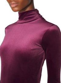 BURGUNDY // burgundy open-back velvet bodysuit