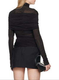 BLACK // black ruched top