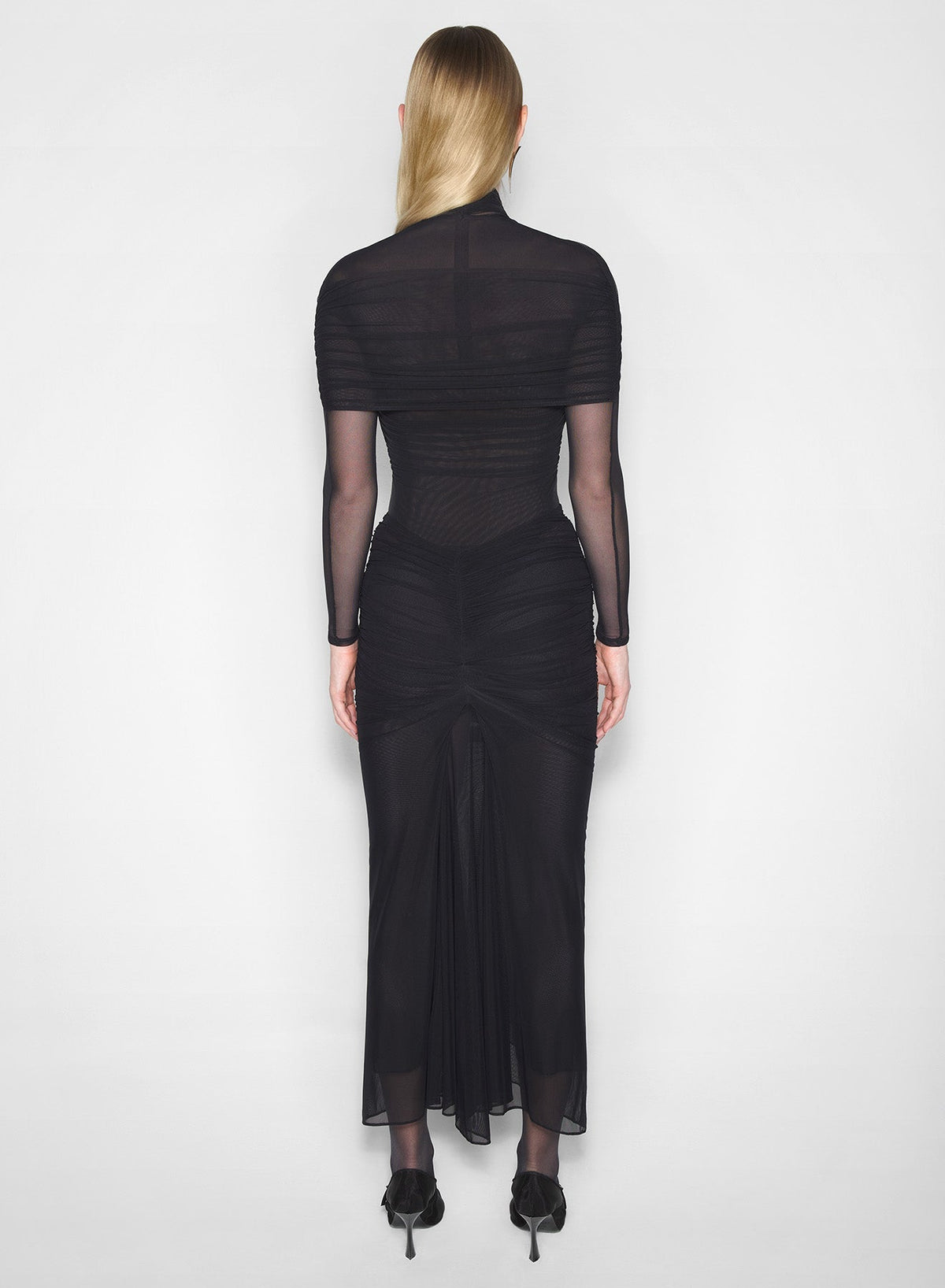 BLACK // black layered halter bodysuit
