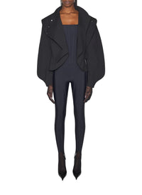 BLACK // black boned stretch catsuit