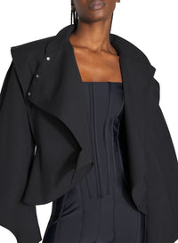 BLACK // black boned stretch catsuit