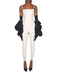 CEMENT // grey boned stretch catsuit