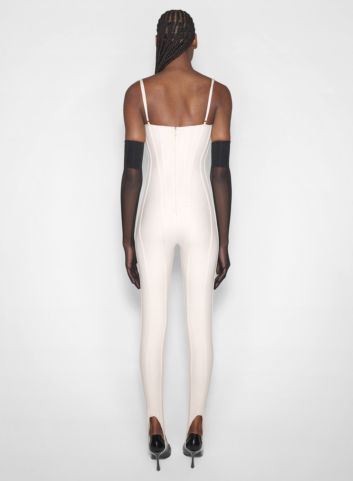 CEMENT // grey boned stretch catsuit