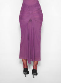 ANTIQUE PINK // pink ruched mesh skirt