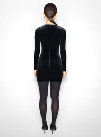 BLACK // black velvet mini dress