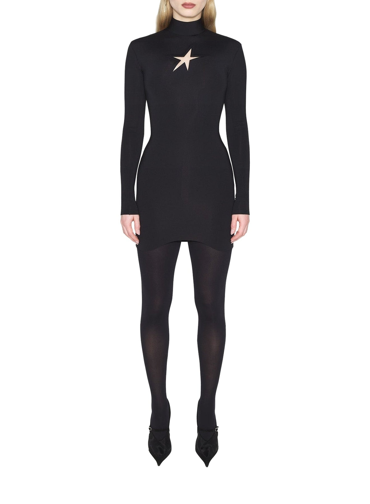 BLACK // black star long sleeve dress