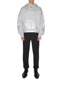 GREY MELANGE // grey logo hoodie