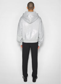 GREY MELANGE // grey logo hoodie