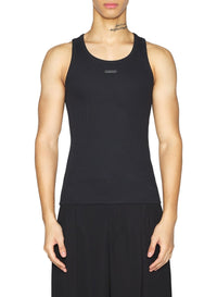 BLACK // black logo tank top