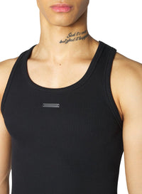 BLACK // black logo tank top