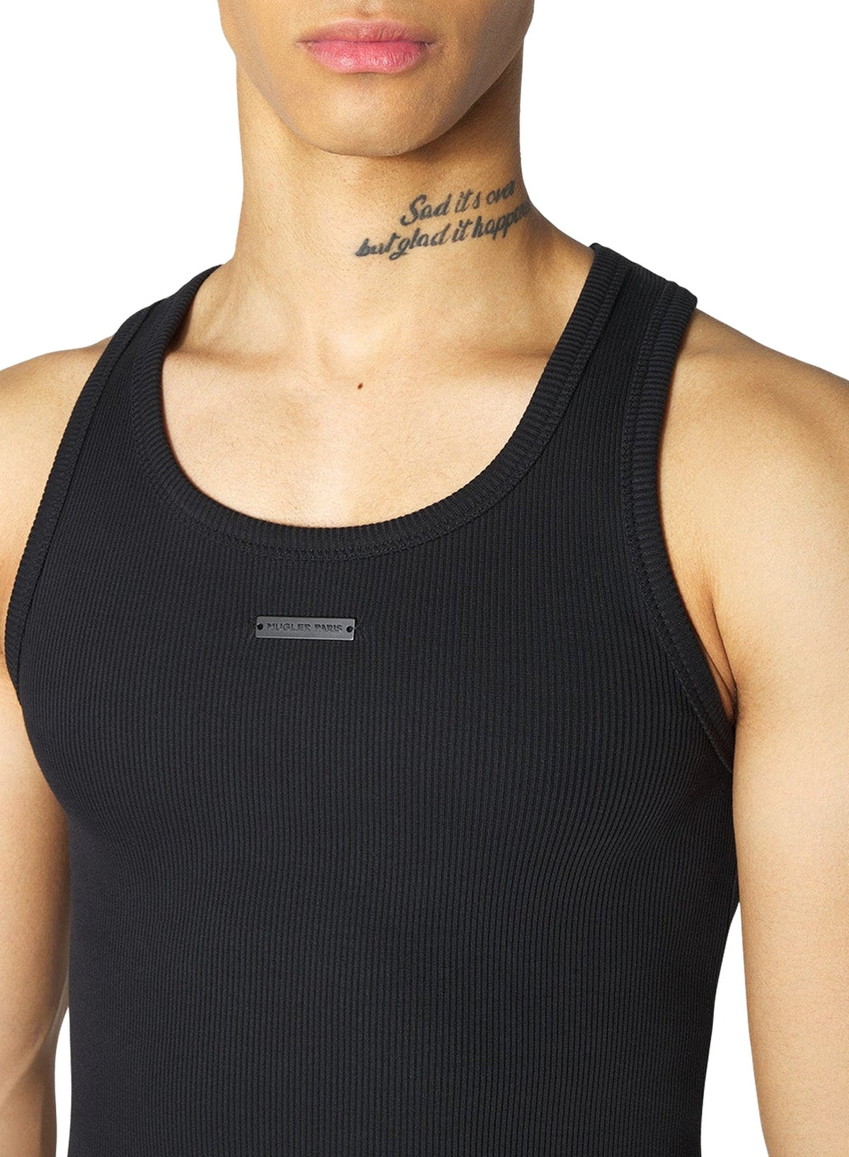 BLACK // black logo tank top