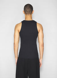 BLACK // black logo tank top