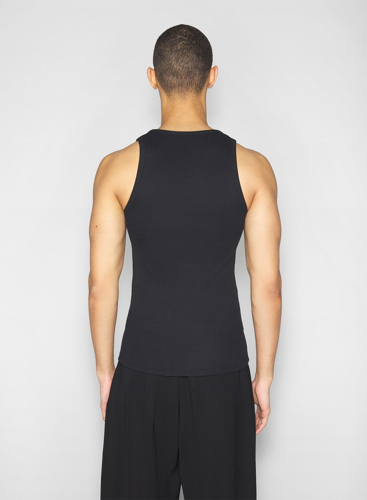 BLACK // black logo tank top