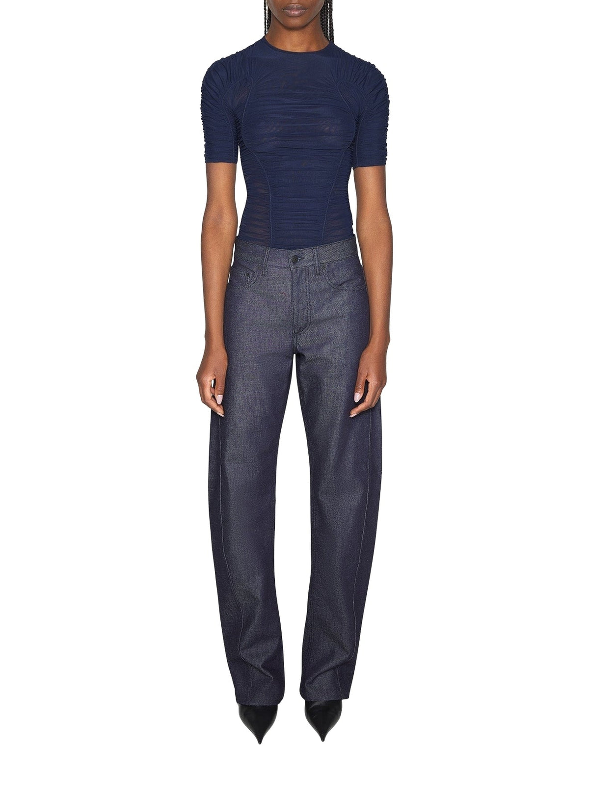 INK // ink blue ruched t-shirt