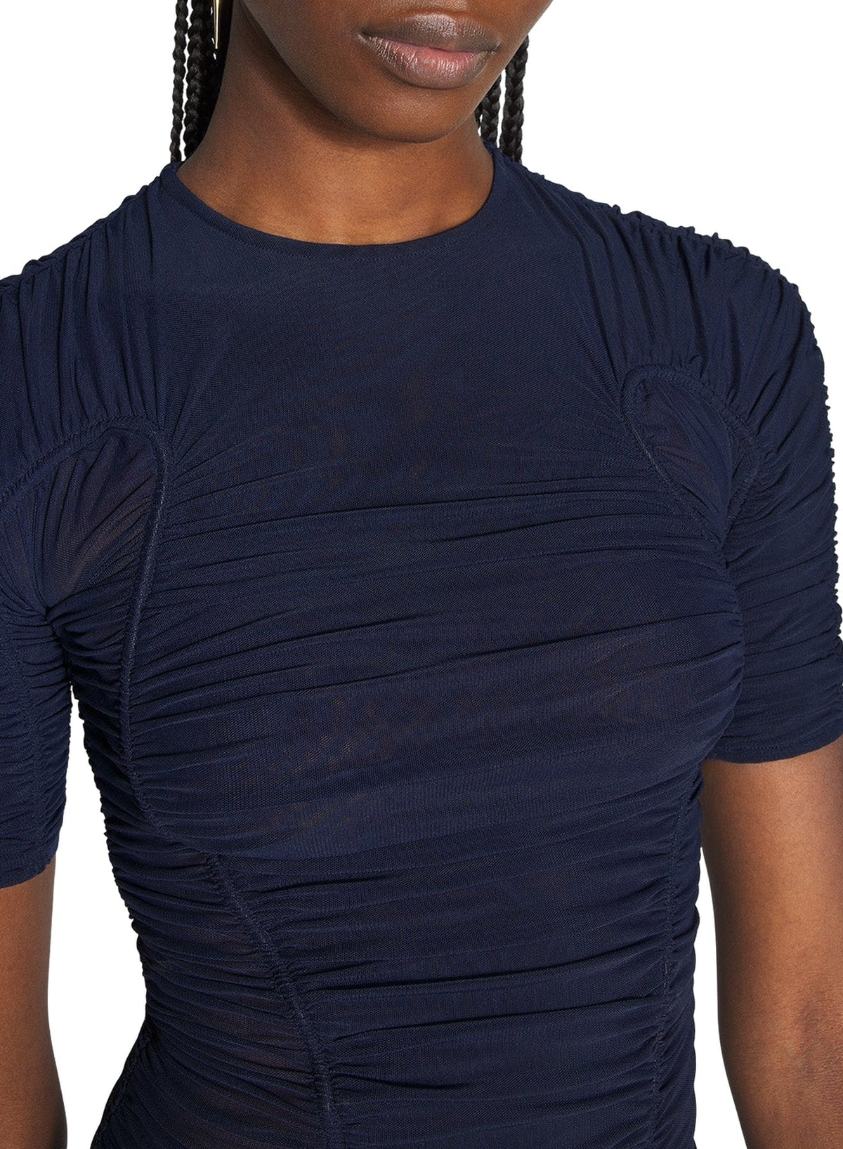 INK // ink blue ruched t-shirt