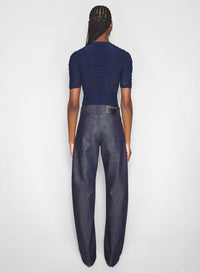 INK // ink blue ruched t-shirt