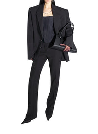 BLACK // black boned stretch top