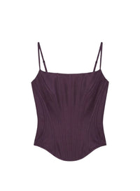 Top stretch à baleines - Dark Raisin