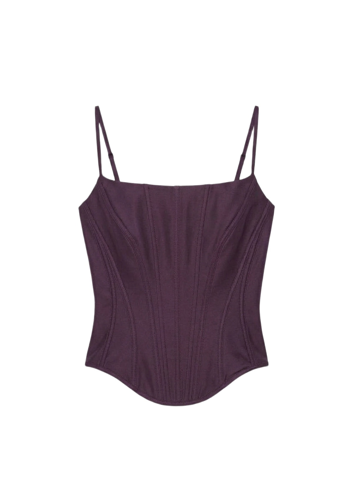 Top stretch à baleines - Dark Raisin