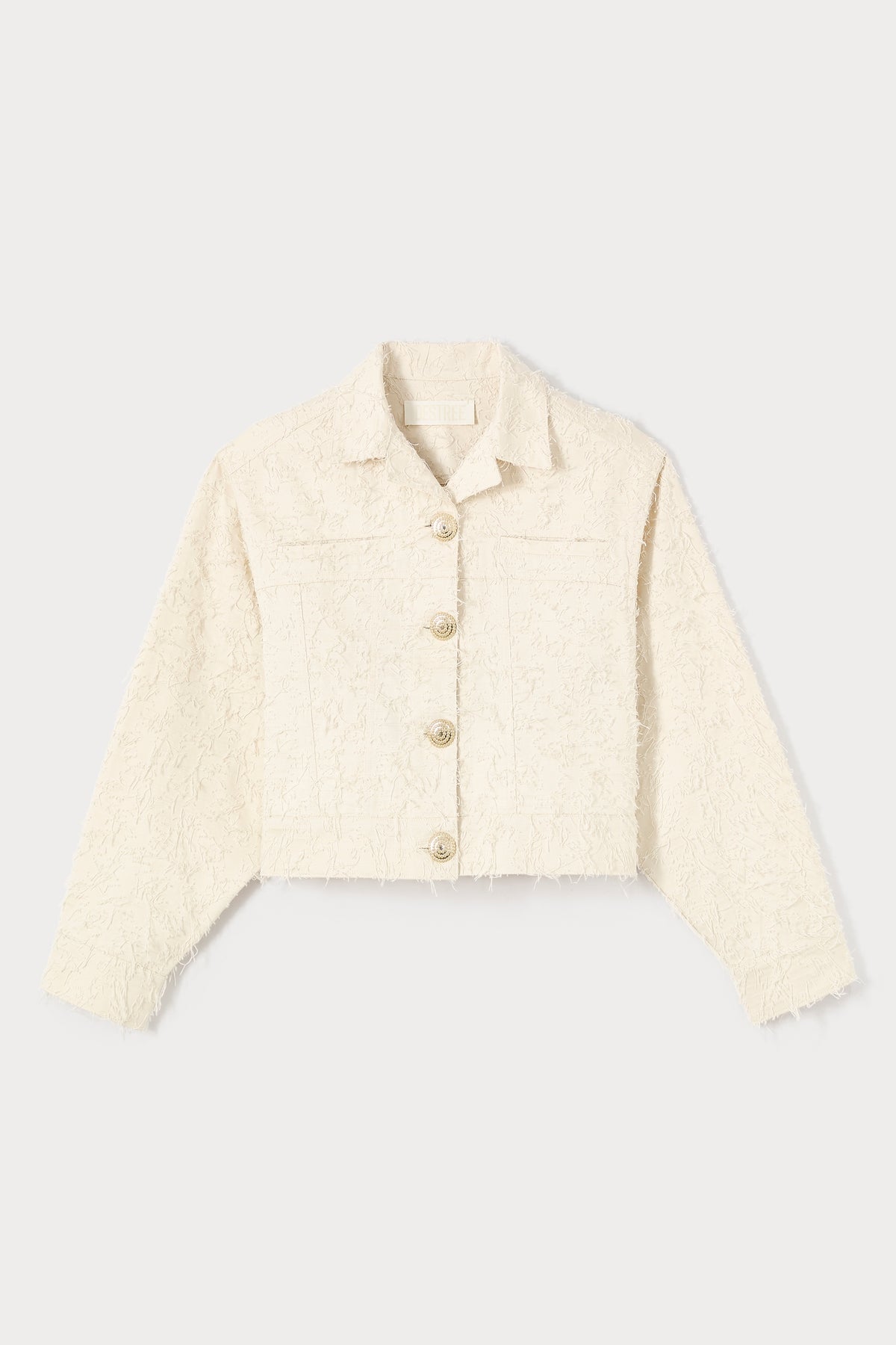 Blouson court Andre à effet fils tirés - Écru