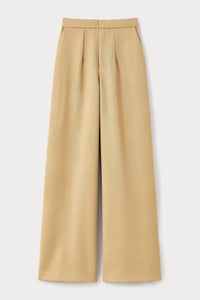 Pantalon évasé Beatrice en laine - Light Beige