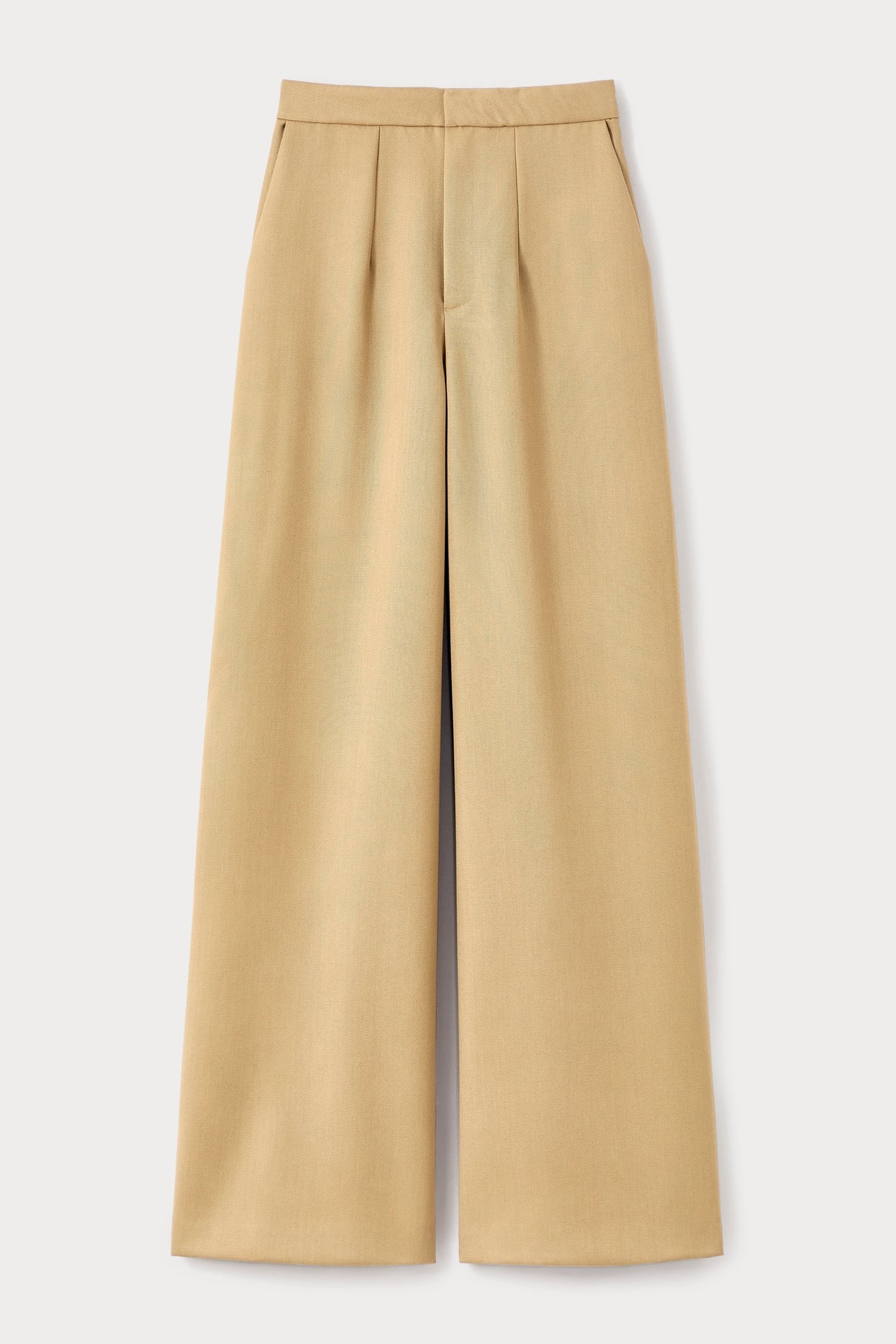 Pantalon évasé Beatrice en laine - Light Beige