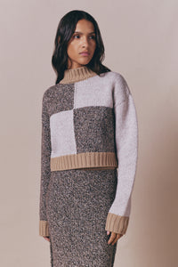Pull Damien en maille en laine - Beige & Taupe