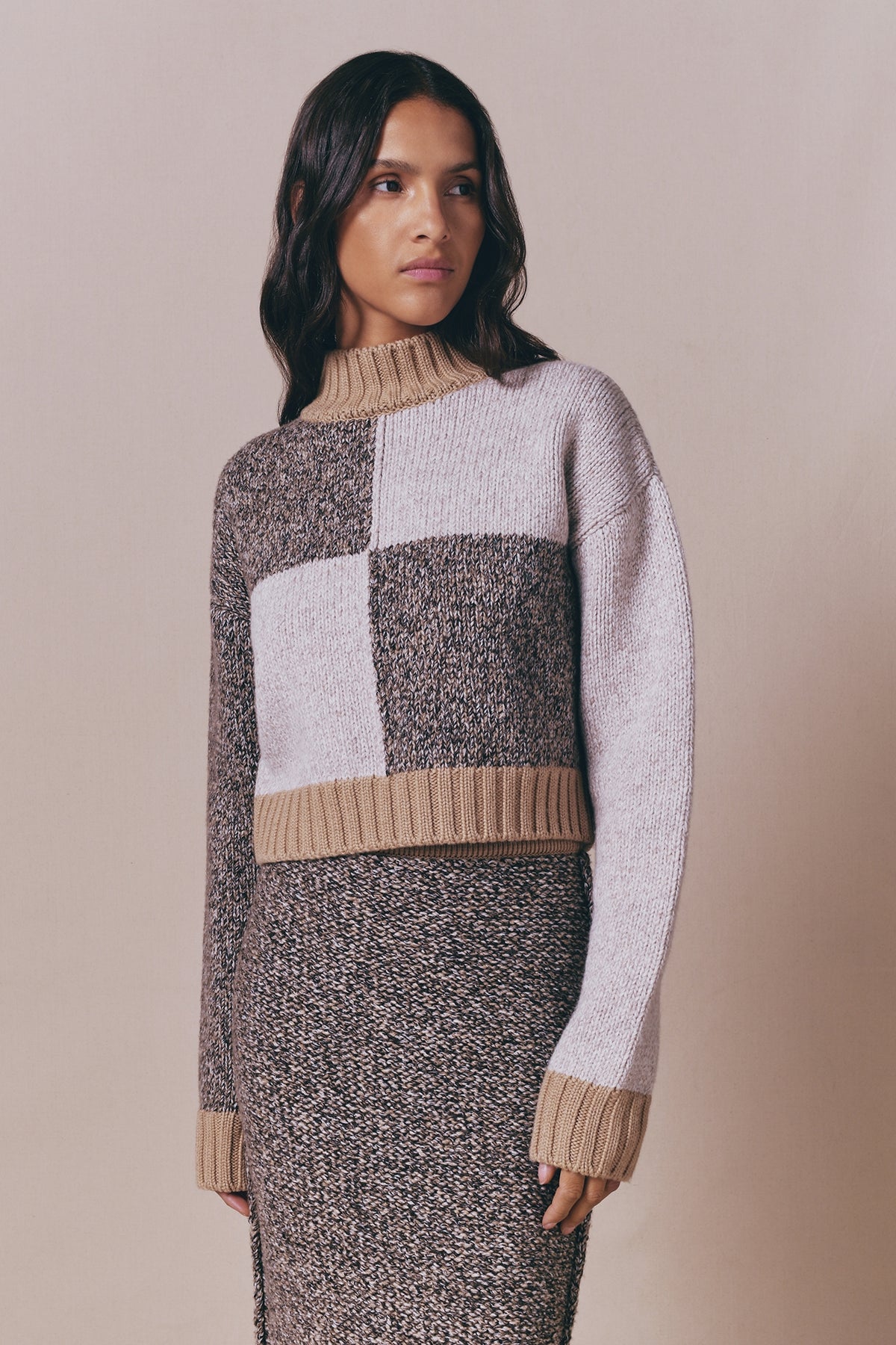 Pull Damien en maille en laine - Beige & Taupe
