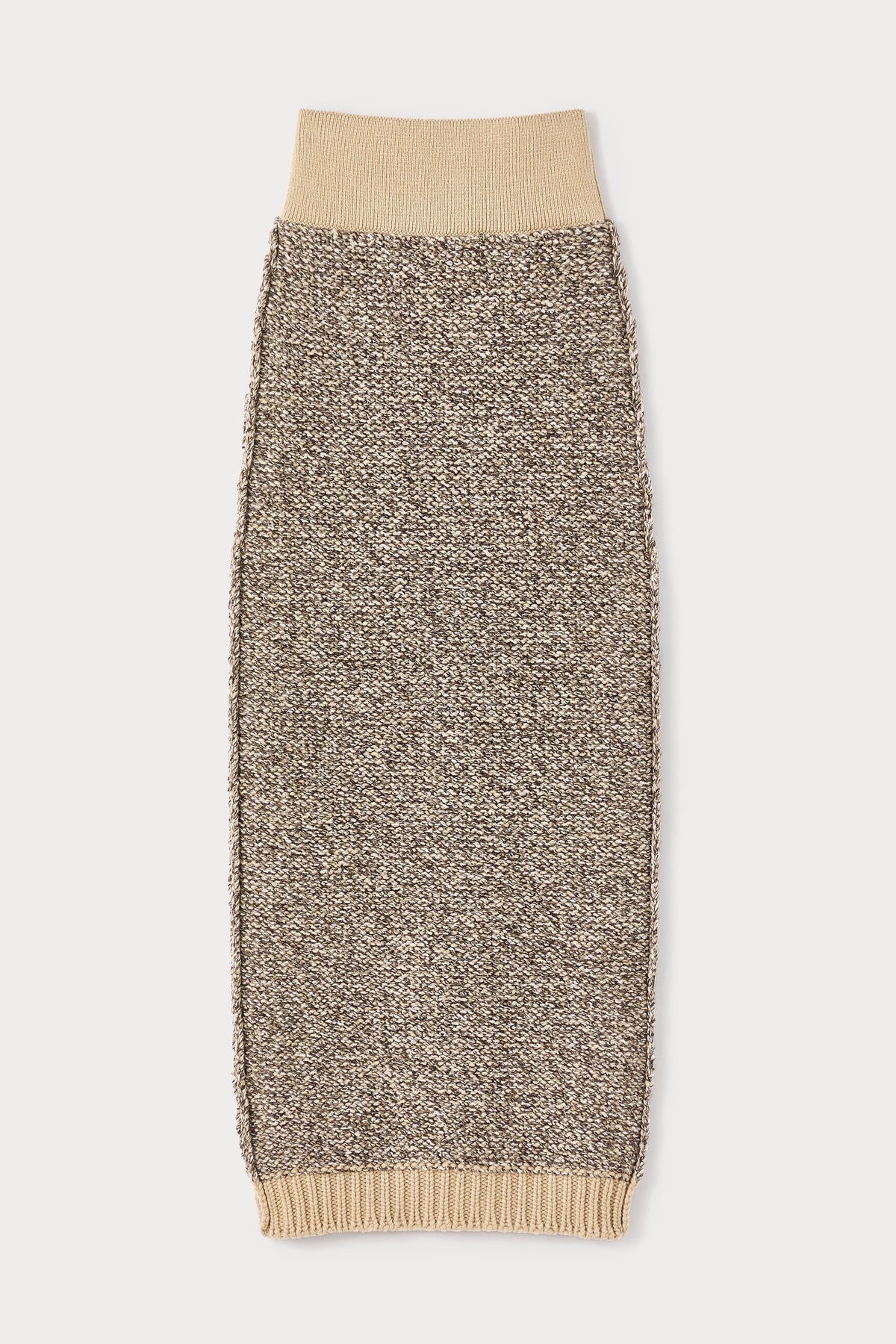 Jupe Lynette à grosse maille en laine - Camel & Taupe