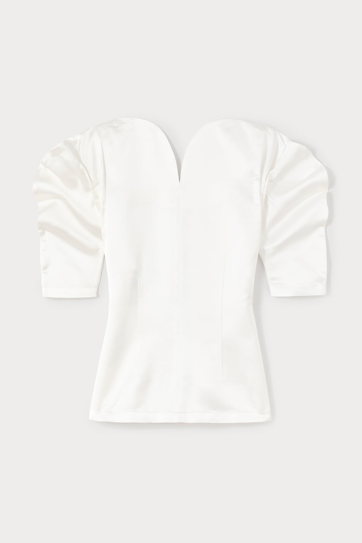 Top Janet structuré en satin - Écru